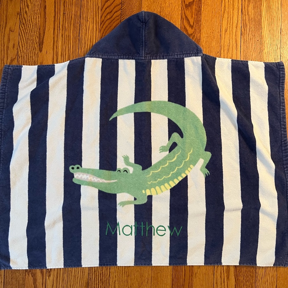 Pottery Barn Kids - Infant Hooded Towel with Matthew embroidered